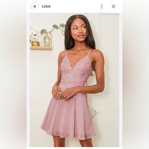 Lulu's Pink Lace Dress sz m nwt